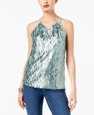 Inc International Concepts Chevron Sequined Top, Created For Macy's