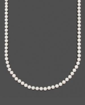 "belle De Mer Pearl Necklace, 16"" 14k Gold Aa Akoya Cultured Pearl Strand (6-6-1/2mm)"
