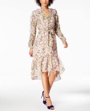 Julia Jordan Floral-print Ruffled Midi Dress