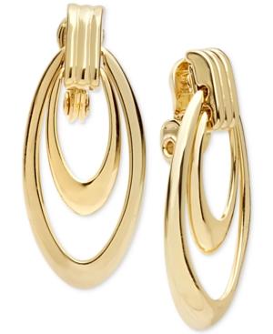 Anne Klein Duo Hoop Clip-on Earrings
