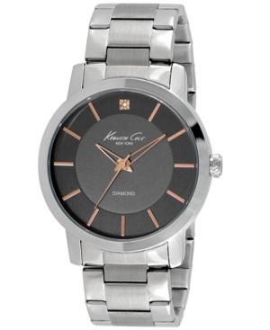 Kenneth Cole New York Men's Diamond Accent Stainless Steel Bracelet Watch 44mm Kc9328