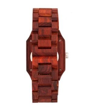 Earth Wood Black Rock Automatic Wood Bracelet Watch Red 42mm