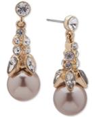 Givenchy Imitation Pearl & Crystal Drop Earrings