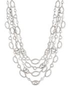 Jenny Packham Silver-tone Crystal Four-row Collar Necklace, 16 + 2.75 Extender