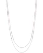 Anne Klein Two-tone Polished Tube Long Layer Necklace