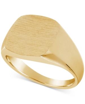 Men's Textured Signet Ring In 10k Gold