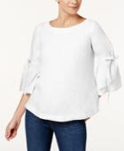 Charter Club Linen Bell-sleeve Top, Created For Macy's