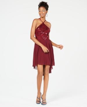 Speechless Juniors' Strappy Sequin High-low Dress