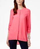 Cece By Cynthia Steffe Solid High-low-hem Blouse