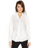 Vince Camuto Ruffled Tie-neck Blouse