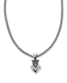 King Baby Women's Crown & Heart 18 Pendant Necklace In Sterling Silver