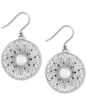 Lucky Brand Silver-tone Imitation Mother-of-pearl Drop Earrings