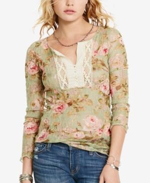 Denim & Supply Ralph Lauren Floral-print Crochet Henley