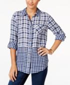 Style & Co. Petite Mixed-plaid Shirt, Only At Macy's