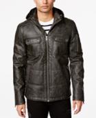Guess Calvin Faux-leather Hooded Jacket