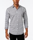 Alfani Men's Big And Tall Textured Check Long-sleeve Shirt, Classic Fit