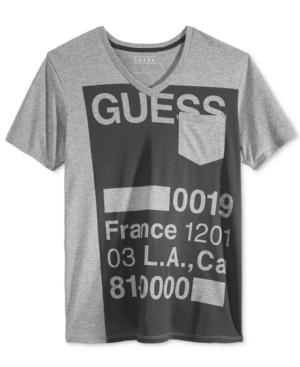 Guess Men's Stencil Graphic-print Logo V-neck T-shirt