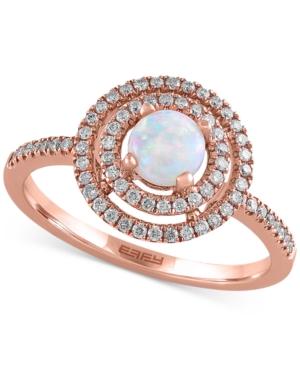Aurora By Effy Collection Opal (3/8 Ct. T.w.) And Diamond (1/4 Ct. T.w.) Ring In 14k Rose Gold