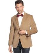 Tommy Hilfiger Solid Trim-fit Corduroy Sport Coat With Elbow Patches