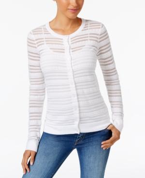 Charter Club Sheer Striped Cardigan, Only At Macy's