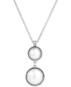 Lucky Brand Silver-tone Double-stone Pendant Necklace, 26 + 2 Extender