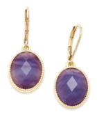 Lonna & Lilly Gold-tone Purple Stone Drop Earrings