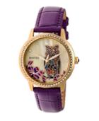 Bertha Quartz Madeline Collection Plum Leather Watch 36mm