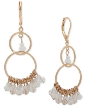 Lonna & Lilly Gold-tone White Shaky Bead Double Drop Earrings