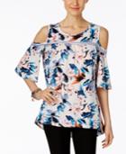Ny Collection Flutter-sleeve Off-the-shoulder Top