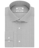 Calvin Klein Steel Slim-fit Non-iron Performance Grey Check Dress Shirt