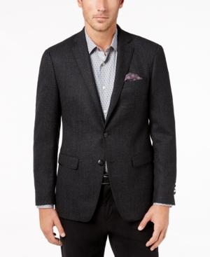 Tallia Men's Slim-fit Charcoal Birdseye Sport Coat