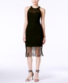 Guess Sleeveless Fringe-trim Sheath Dress