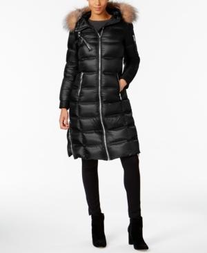 Andrew Marc Fox-fur-trimmed Maxi Puffer Coat