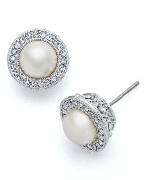 Eliot Danori Earrings, Framed Simulated Pearl Stud Earrings