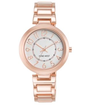 Nine West Women's Rose Gold-tone Stainless Steel Bracelet Watch 36mm