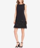 Tahari Asl Sequin & Faux Feather Dress