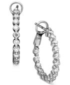 Diamond Earrings, 14k White Gold Diamond Hoop (1 Ct. T.w.)