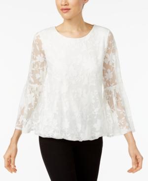 Alfani Burnout Bubble-hem Top, Created For Macy's
