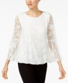 Alfani Burnout Bubble-hem Top, Created For Macy's