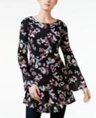 Style & Co Printed Bell-sleeve Top, Only At Macy's