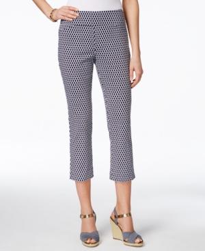 Charter Club Petite Cambridge Printed Pull-on Capri Pants, Only At Macy's