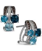 Le Vian Blue Topaz (2-9/10 Ct. T.w.) And Diamond (1/6 Ct. T.w.) Earrings In 14k White Gold