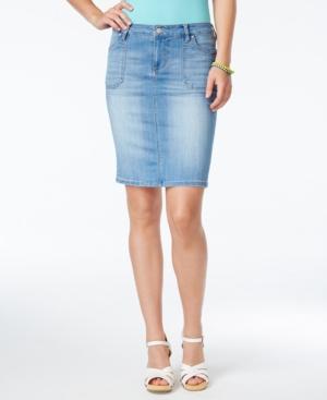 Celebrity Pink Juniors' Denim Pencil Skirt