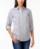 Charter Club Striped Button-down Shirt, Only At Macy's