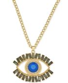 Thalia Sodi Gold-tone Stone & Crystal Evil-eye 16 Pendant Necklace, Created For Macy's