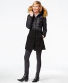 1 Madison Expedition Faux-fur-trim Mixed-media Coat