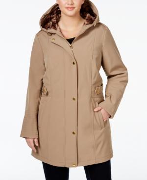 Via Spiga Plus Size Water-repellent Hooded Raincoat