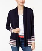 Tommy Hilfiger Striped Open-front Cardigan, Only At Macy's