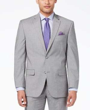 Sean John Men's Classic-fit Stretch Gray Stripe Suit Jacket