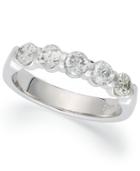 Certified Five-stone Diamond Band Ring In 18k White Gold (1-1/2 Ct. T.w.)